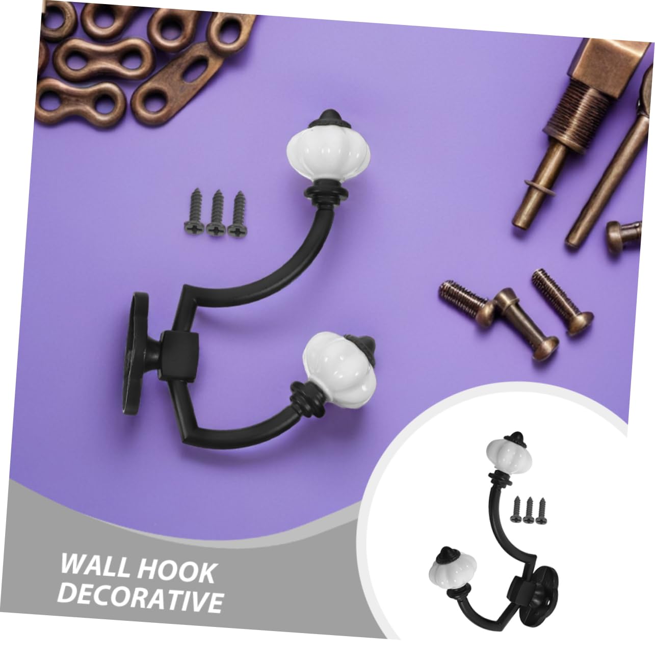 Ganchos Vintage de Pared de Doble Cabezal 5 Piezas Aleación de Zinc Negro | Diseño Doble, Estilo Antiguo Retro, para Toallas y Llaves en Baños y Esquinas