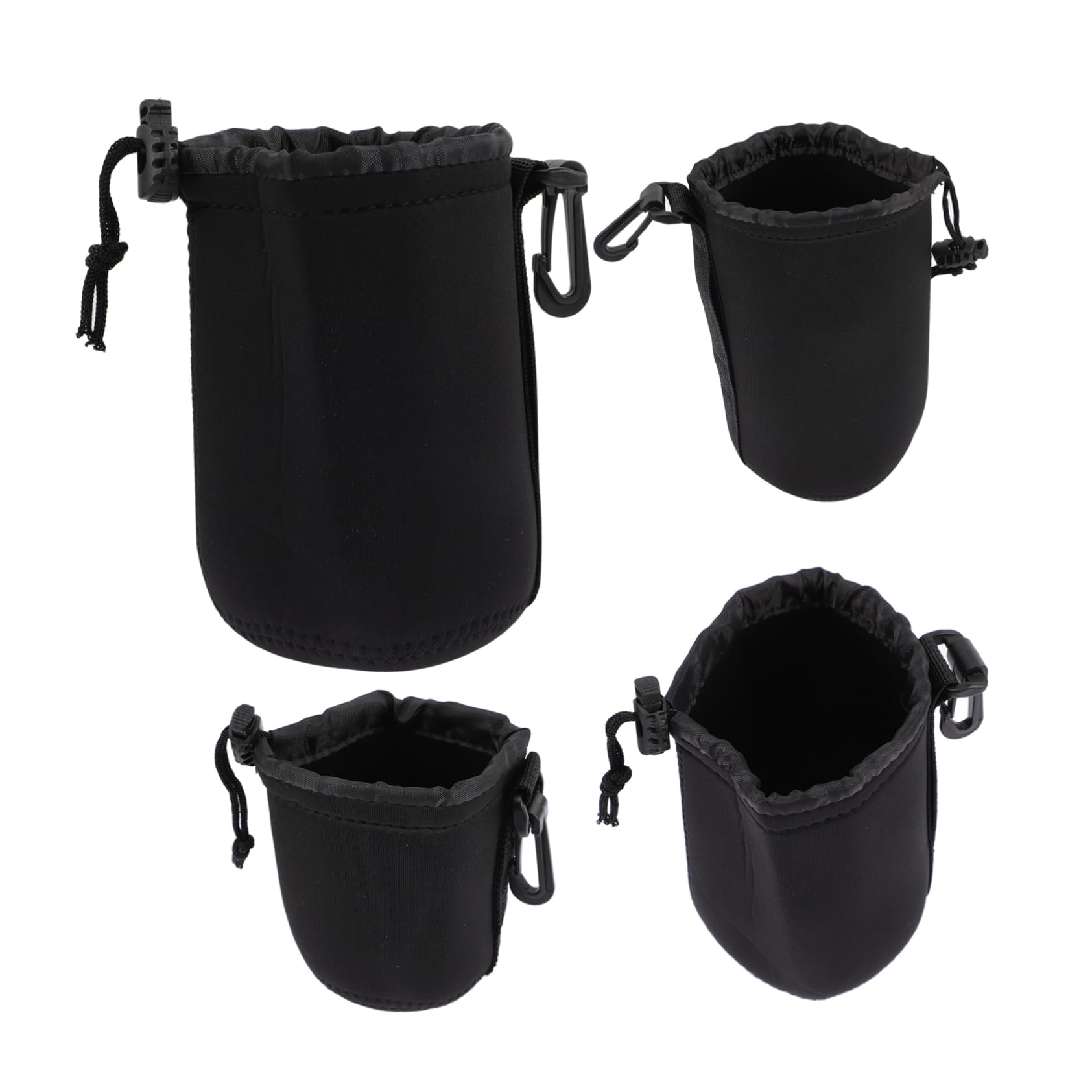 NUOBESTY 4 Piezas Caja de Lente de Cámara Estuche de Neopreno para Lentes de Cámara Protector para Uso Exteriores Reflex Digital