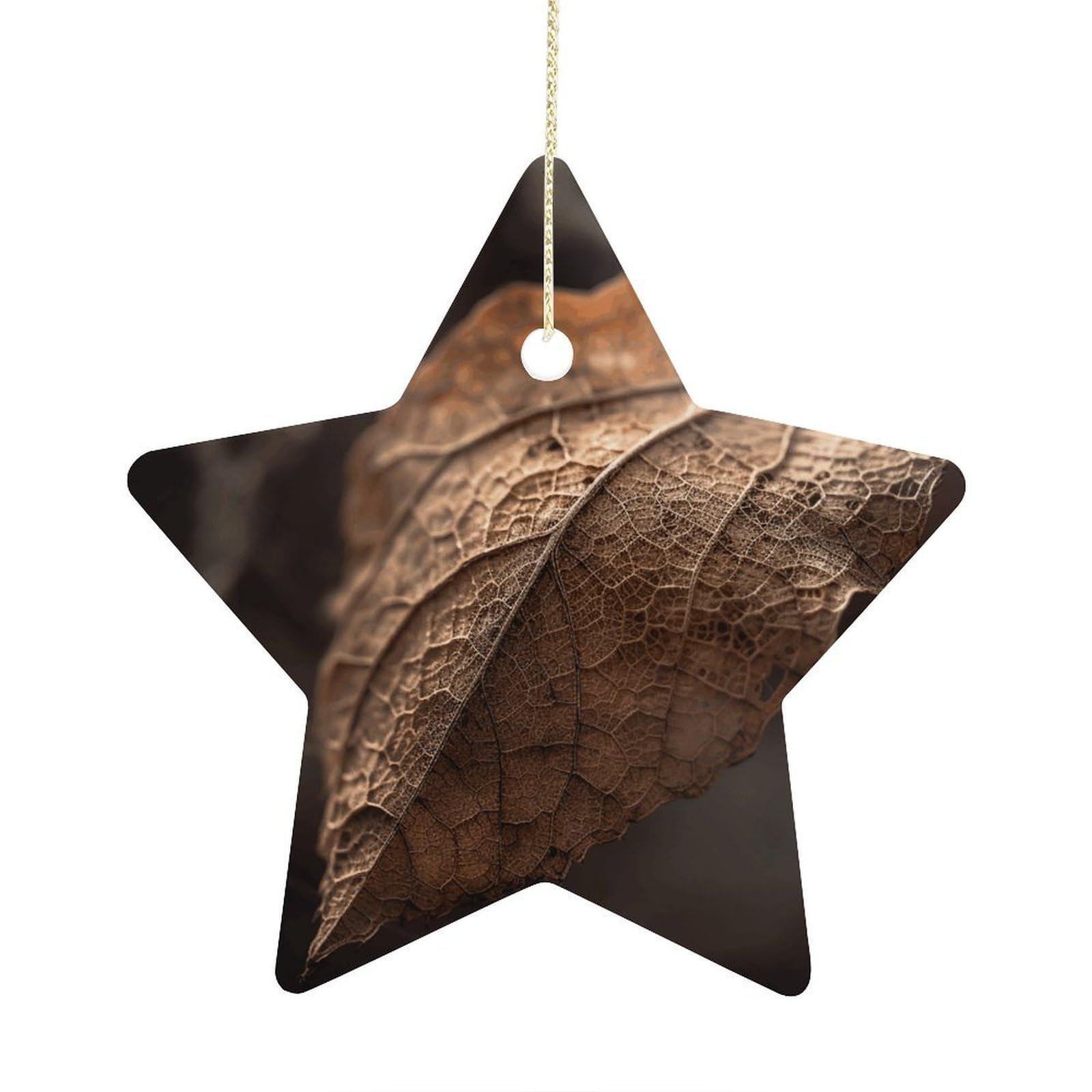 Fodpand Women's Style Dry Leaves Ornament With String, Keepsake Hanging Decorations,Ceramic Ornaments For Men Indoor Home Holiday Party Gifts