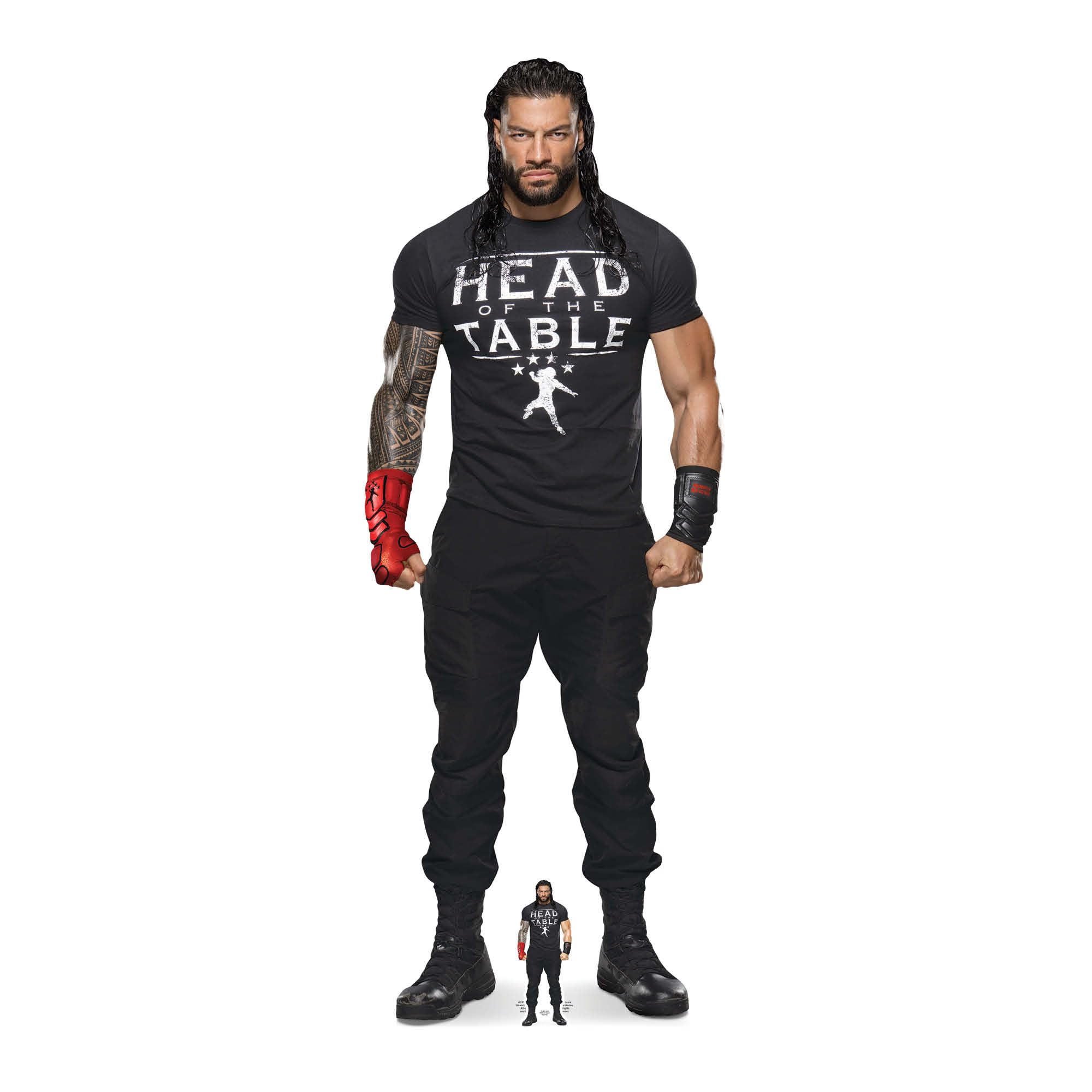 Star Cutouts SC4326 WWE Roman Reigns “Head of the Table” Lifesize Cardboard Cutout with Mini – WWE Wrestling Photo Prop, Party Decoration & Collector Display