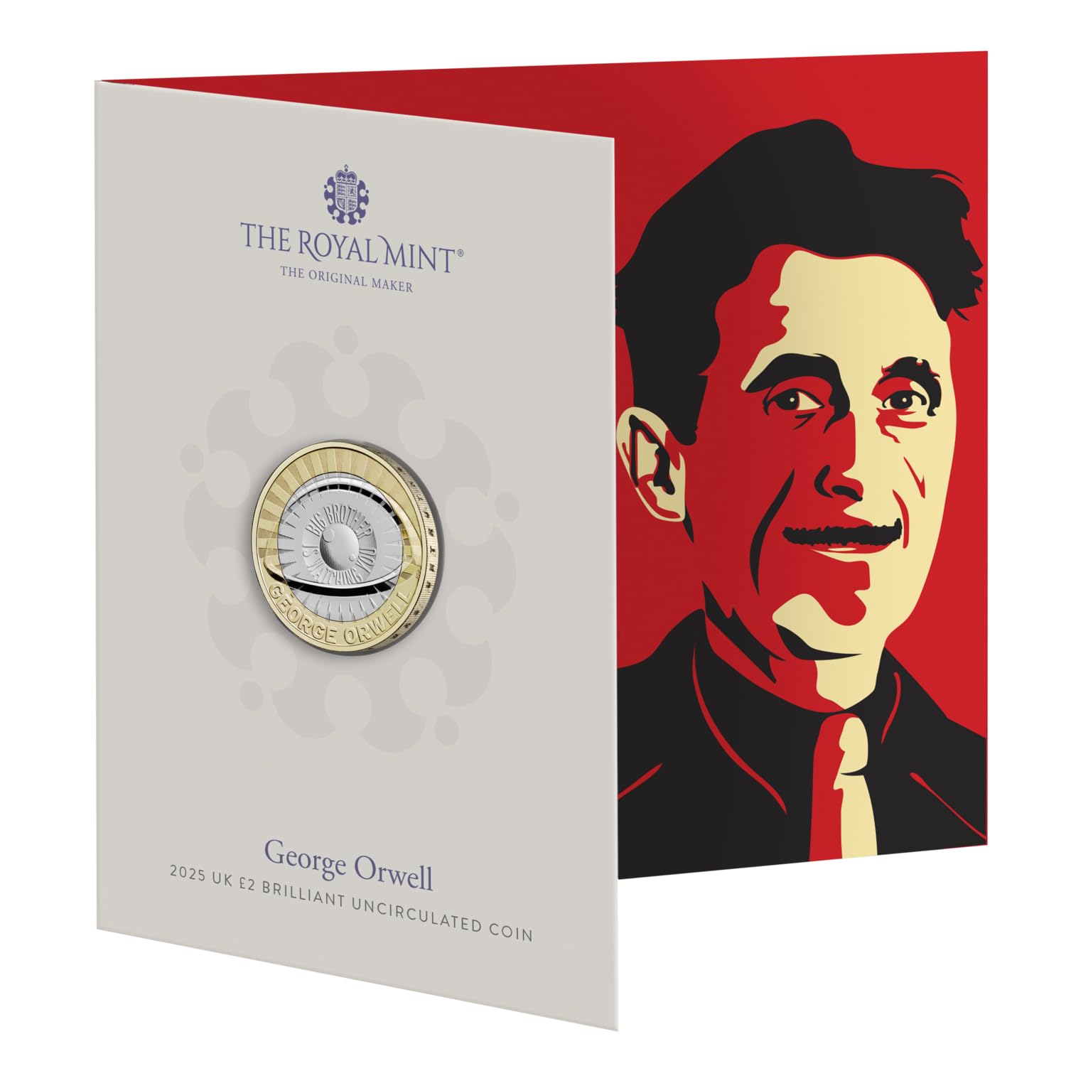 The Royal Mint, George Orwell 2025 UK £2 Brilliant Uncirculated Coin, Celebrating the Life and Legacy of George Orwell