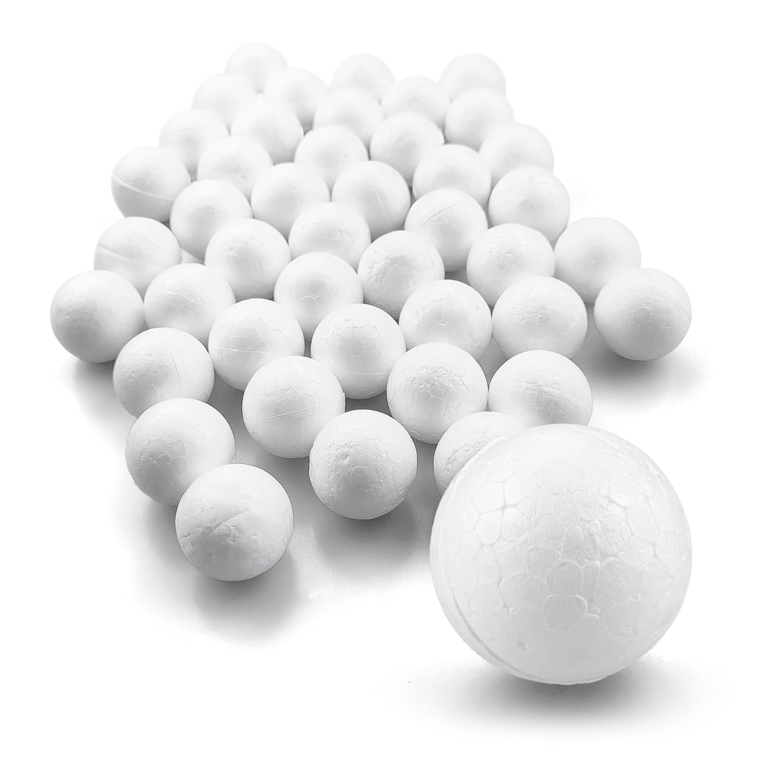 Netuno 48 white polystyrene balls 2.5 cm 0.98 in foam craft spheres DIY Christmas ornaments handmade decorations