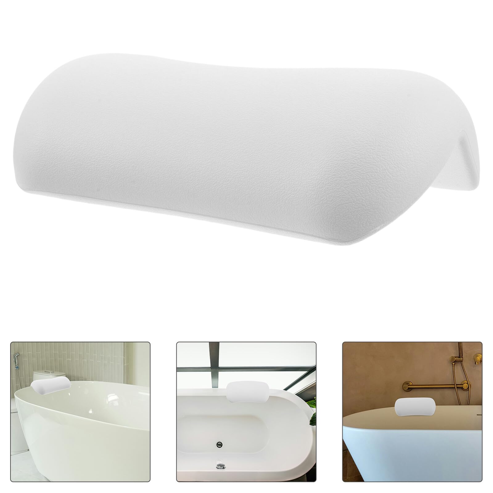 Mikinona Cuscino da Bagno in Silicone con Ventose Antiscivolo, Supporto Ergonomico per Testa e Collo, Cuscino Ispessito per Vasca da Bagno, Accessorio da Spa per Donne e Uomini, Facile da