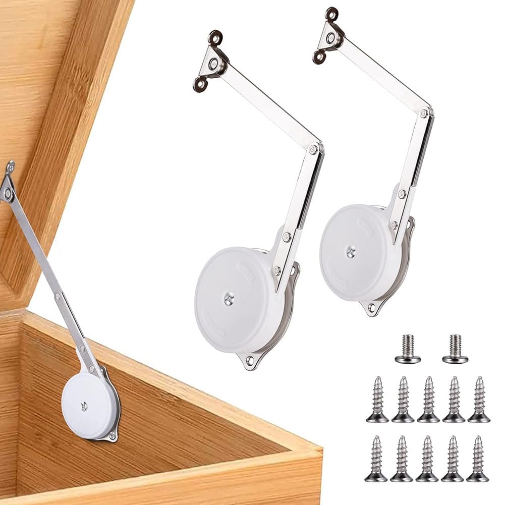 Osmond 2 Pack Toy Boxes Hinges Soft Close Lid Support Hinges Chest Hinges for Wooden, Cedar, Storage Trunk & Bench