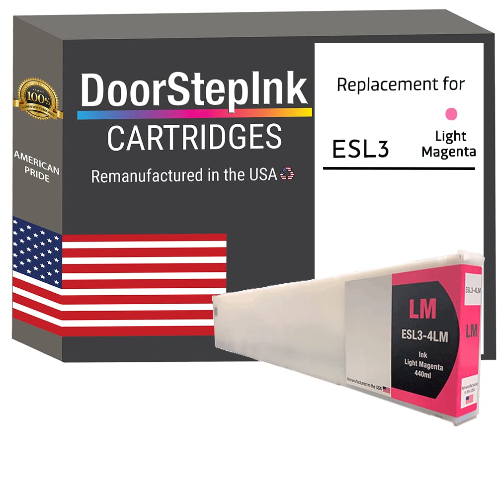 DoorStepInk ESL3-4LM Light Magenta Remanufactured Ink Cartridge Replacement for Roland ESL3-4LM — Compatible with Roland SolJet Pro II V SJ-1045EX,