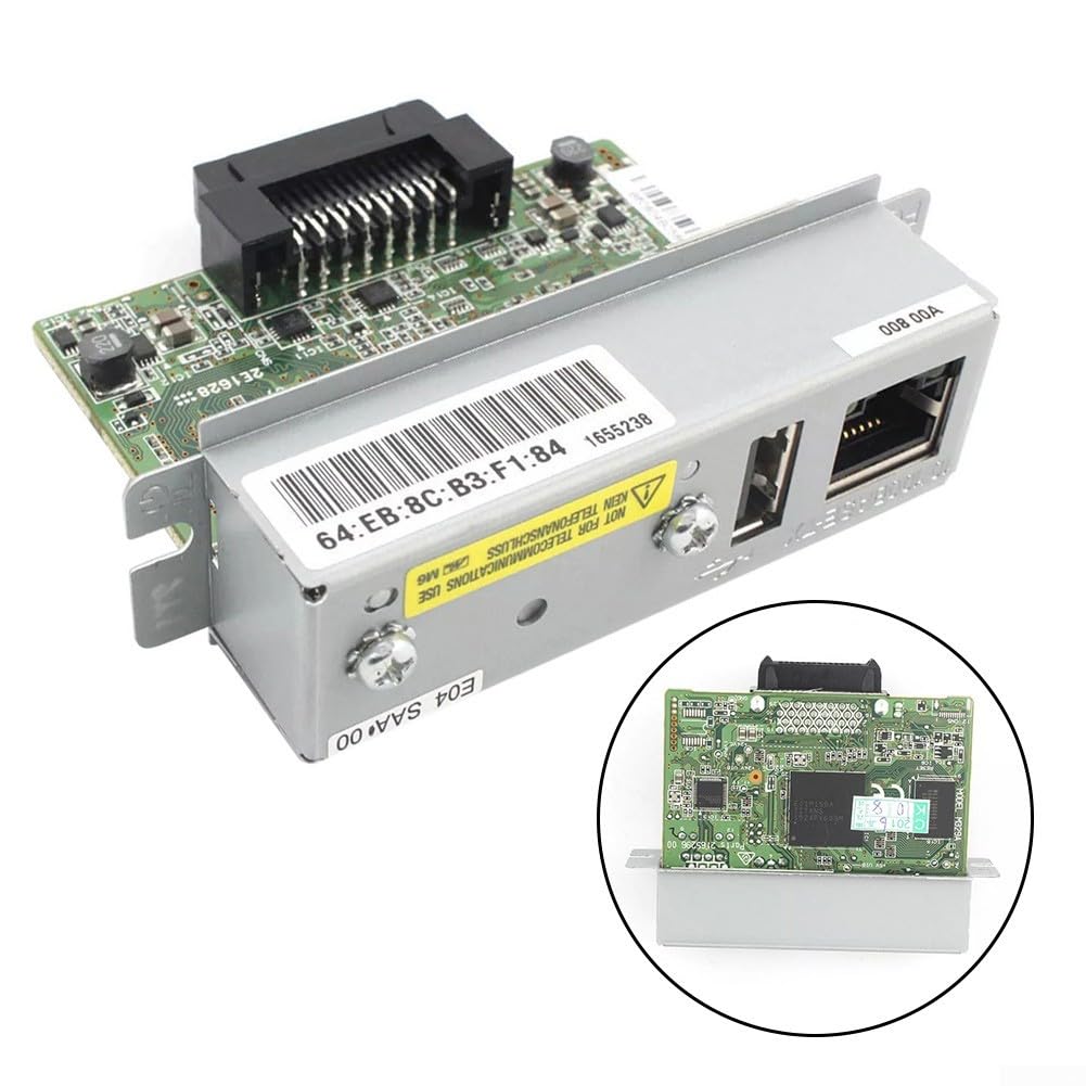Módulo de interfaz Ethernet C32C881008 Servidor de impresión para impresoras POS, UB-E04 Reemplazo Fast Ethernet 100Base-TX compatible con TM-T88VI T88V T70II U220 H6000