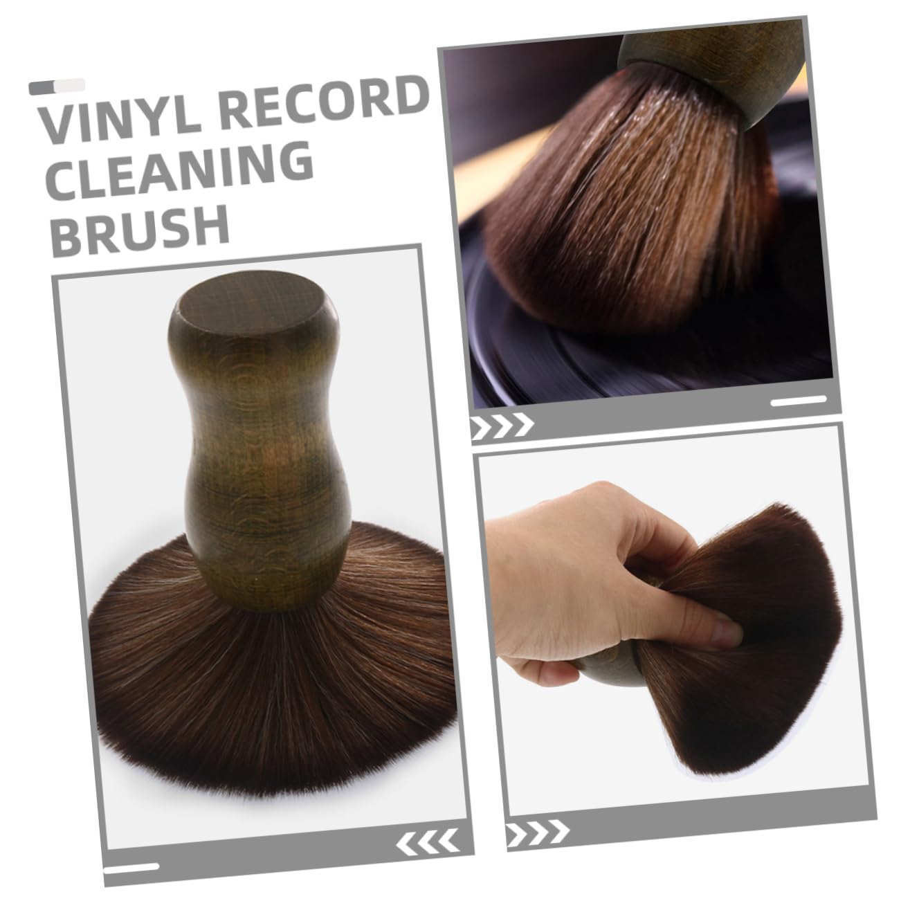 Mikinona 2piezas Cepillo De Limpieza para Tocadiscos De Vinilo Limpiador De Discos Herramienta para Limpiar Discos De Vinilo Cepillo Antiestático para Casa para Cuidar Su Equipo