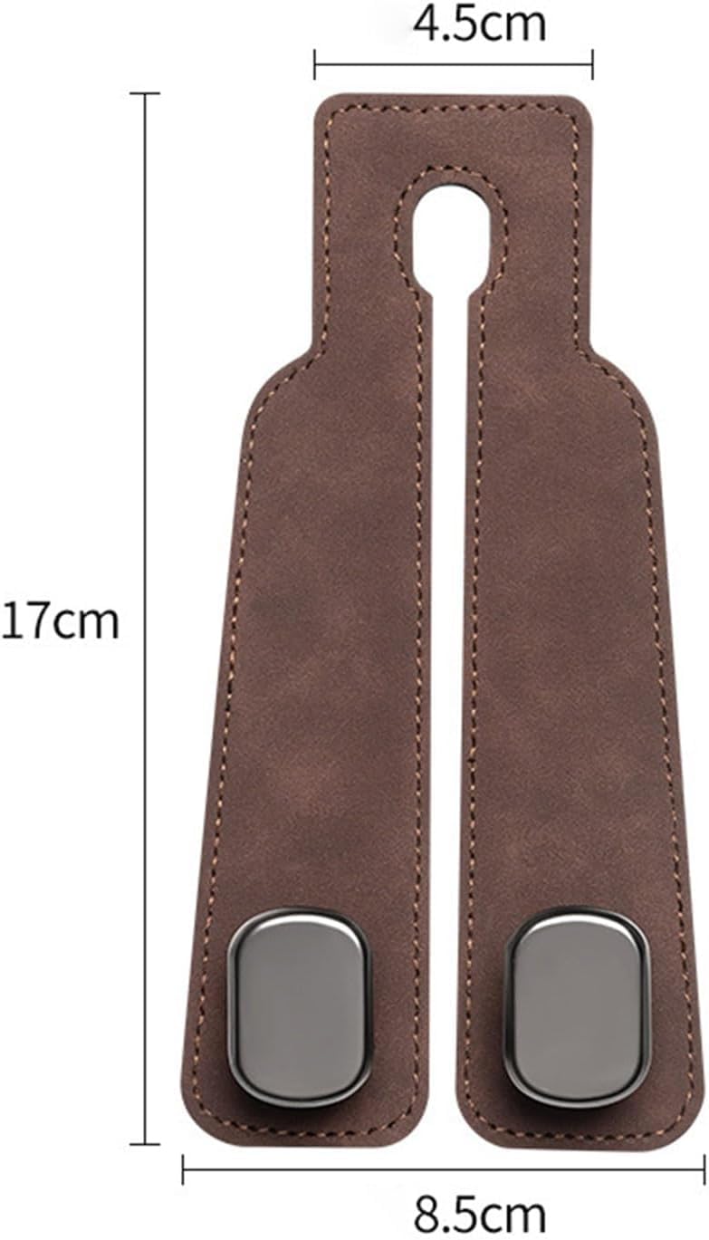 Ganci Per Poggiatesta Auto 2 Pezzi - Doppi, In Pelle E Metallo, Per Appendere Borse E Oggetti, Nero - Foto 13