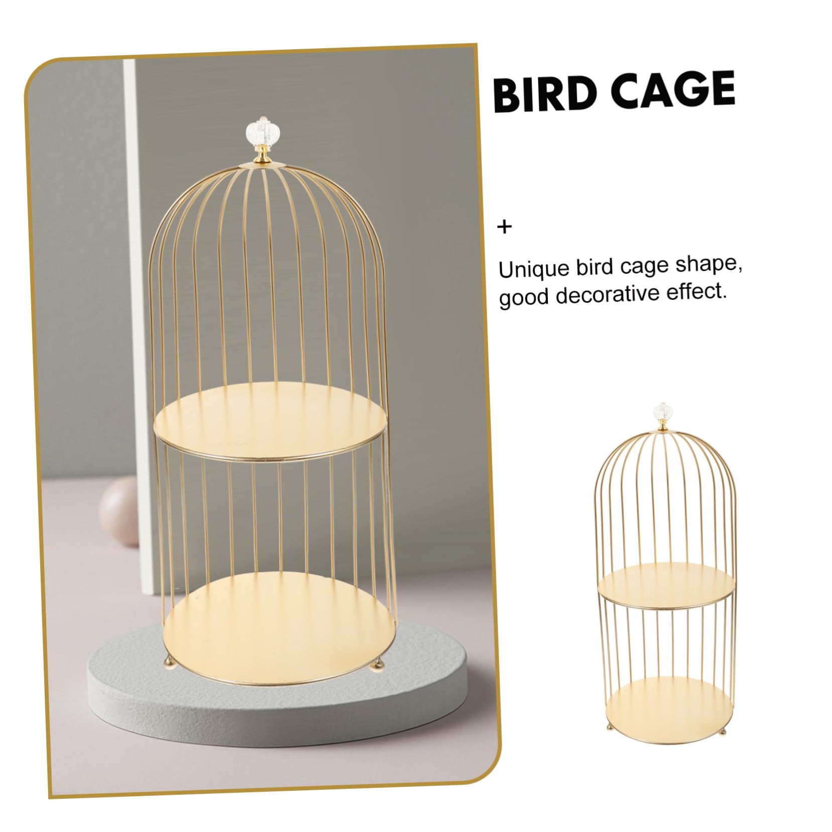 Alipis Doppelstöckiger Vogelkäfig Kuchenständer Dekorativer Make-up Hochwertiger Aufbewahrungsständer Für Hochzeit Party Vintage Kosmetikständer Für Deko Und Schmuck