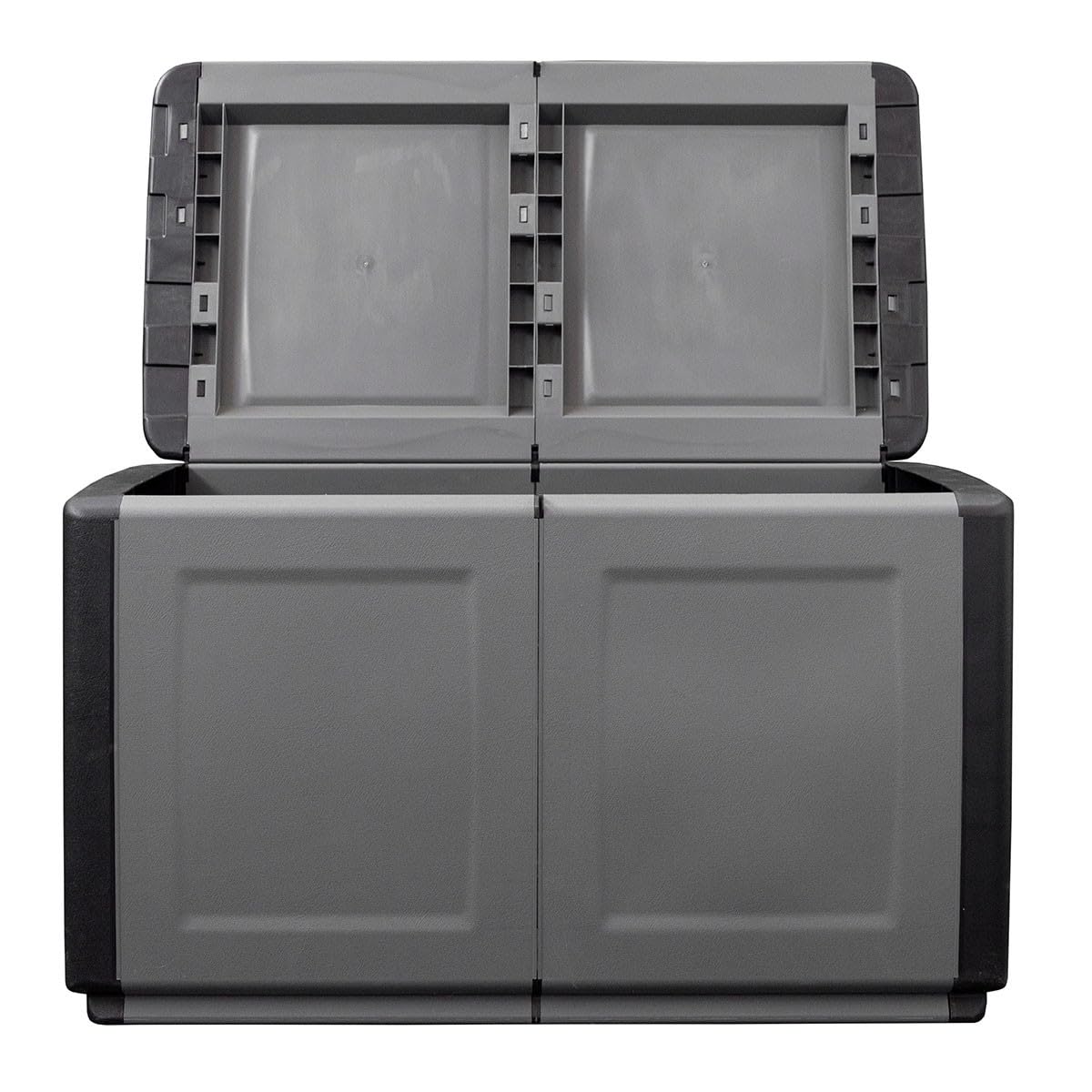 INTEC - Scatola di Stoccaggio 230L Scatola da Giardino Grigio/Nero 96 x 53 x A57cm Maniglie di Trasporto in Polipropilene
