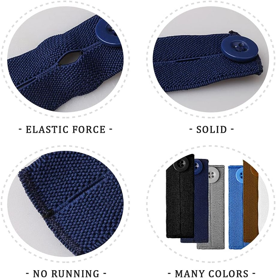 8 PCS Elastic Waist Extender, Jeans Buttons Extender Adjustable Button Extender for Pants, Skirts, Trousers