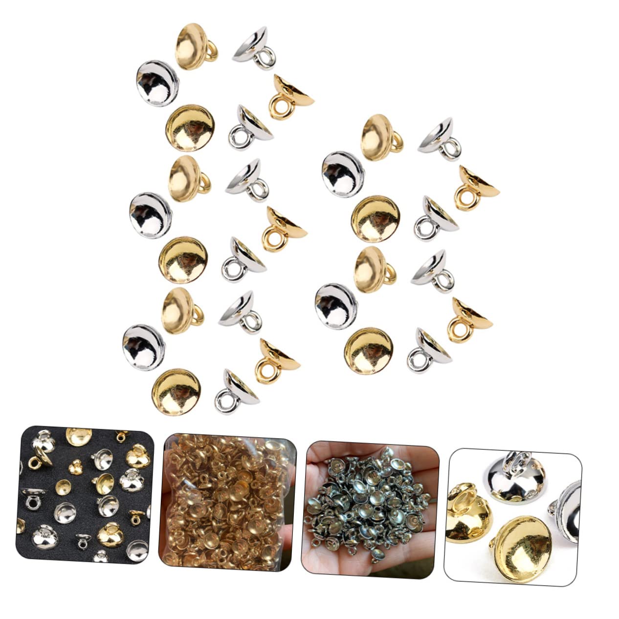 IWOWHERO Sturdy Bowl Shaped Noodle Bowl Bracket Beads for Jewelry Pearl Pendant Connector