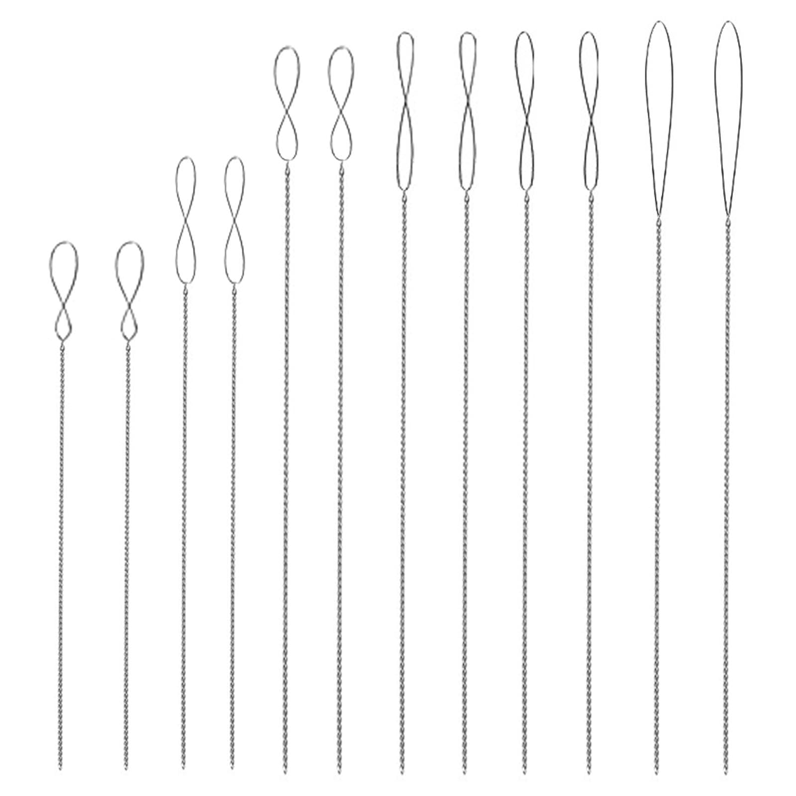GWAWG 12 PCS Bead Spinner Needles,Beading Needles,0.2mm,0.3mm,0.4mm,0.5mm,0.6mm,0.7mm, Curved Beading Needles Stainless Steel, for Jewelry Bracelet Necklace Making
