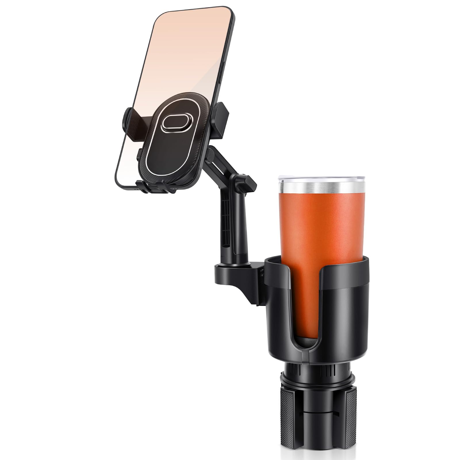 View 1 of 2 in 1 Universal Cup Holder Phones Mount for Car, Cup Holder Expander with Adjustable Base, 360° Roatation Cell Phone Holder with Long Arm Compatible with iPhone All Smartphones