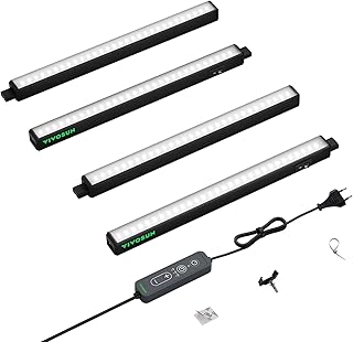 VIVOSUN T5 LED Pflanzenlampe 30 cm, 5000K Vollspektrum Grow Lampe, 28W (4x7W) Grow Light mit Timer & Dimmer, für Growzelt, Anzucht, Hydroponik & Indoor Pflanzen, SGS kompatibel, 4er Set