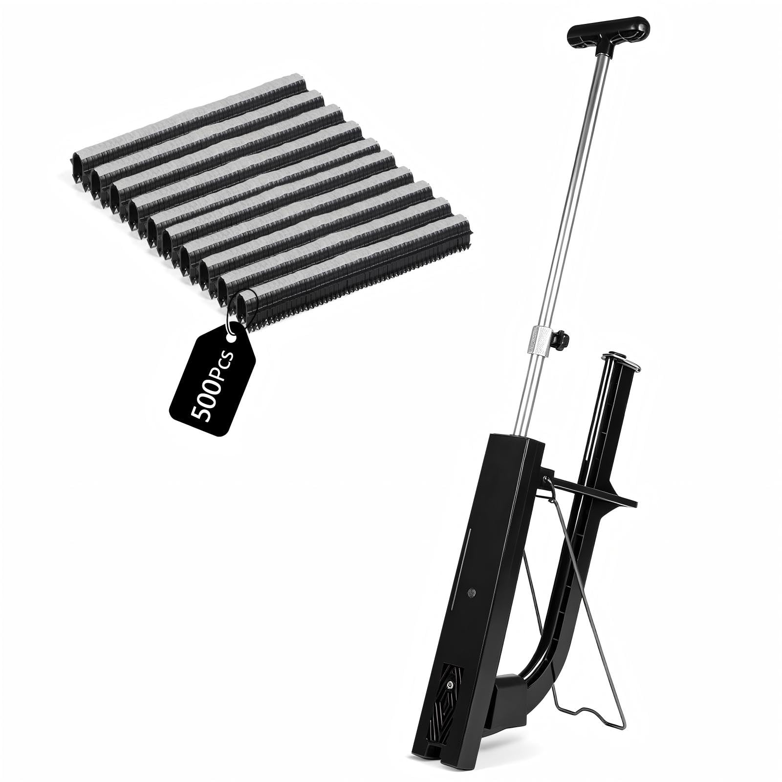 Grapadora profesional de 90 cm para calefacción por suelo radiante, con 500 agujas de grapadora de 40 mm, para tubos de calefacción de 14 a 20 mm de diámetro, apto para grapas de 40 a 50 mm