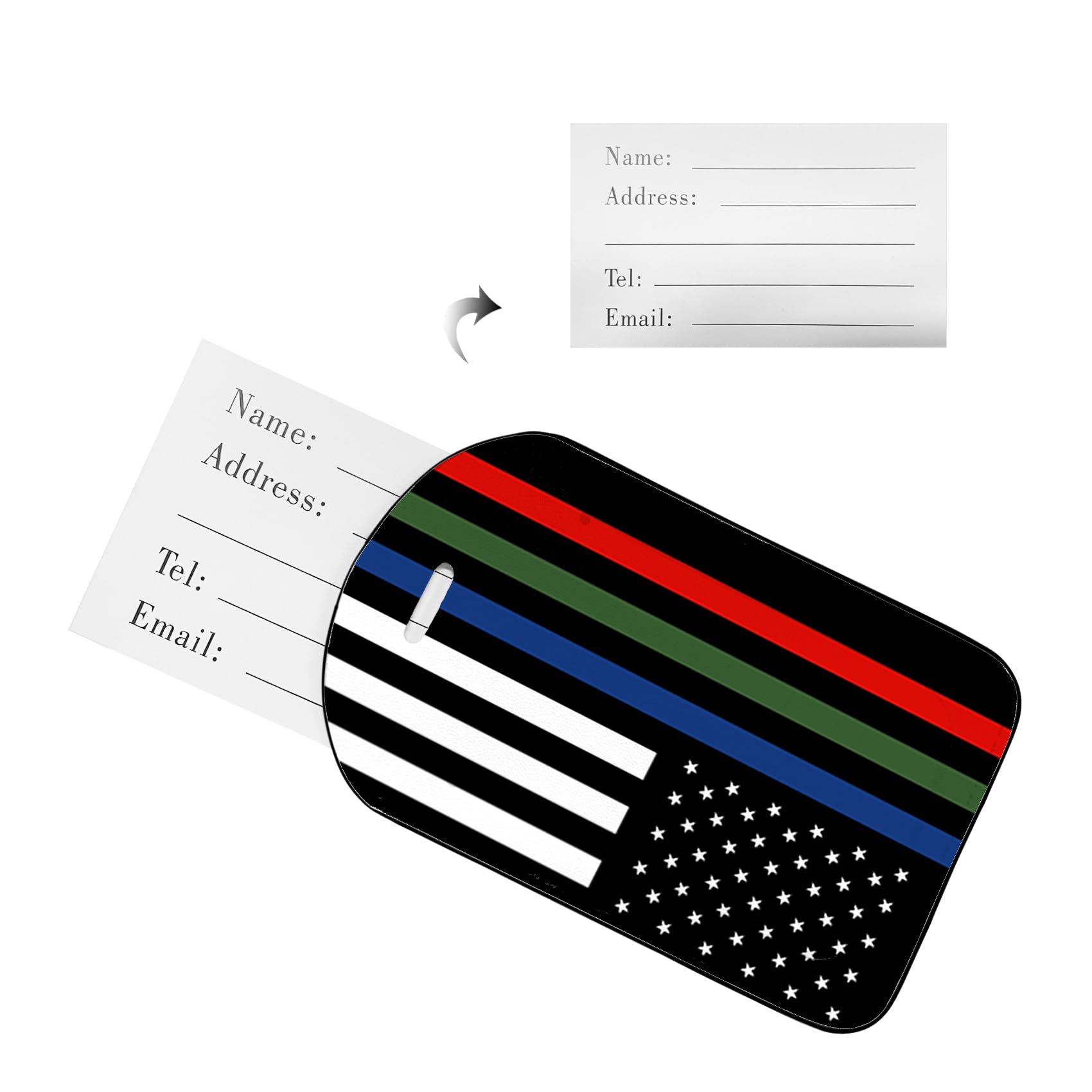 Etiqueta de equipaje personalizada con la bandera de Estados Unidos, etiqueta de equipaje personalizada de cuero americano para maletas, protección de privacidad, etiquetas de viaje, etiquetas de