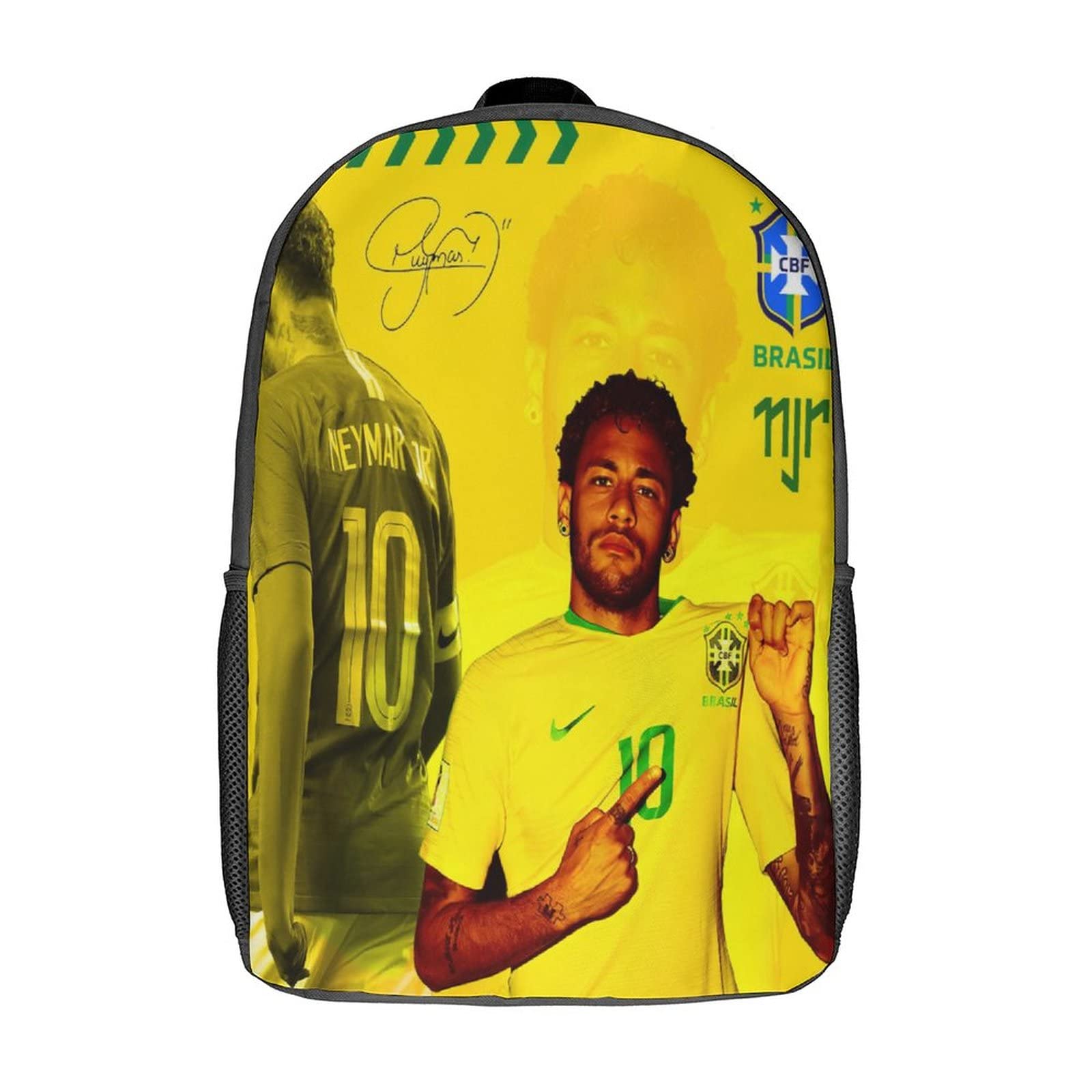 Genbak Unisex Kids Style-9 Bookbags Girls Kids School Backpack Neymar School Bag 3D Printed Football Star School Bag For Children's Elementary And Middle School Students 17Inch