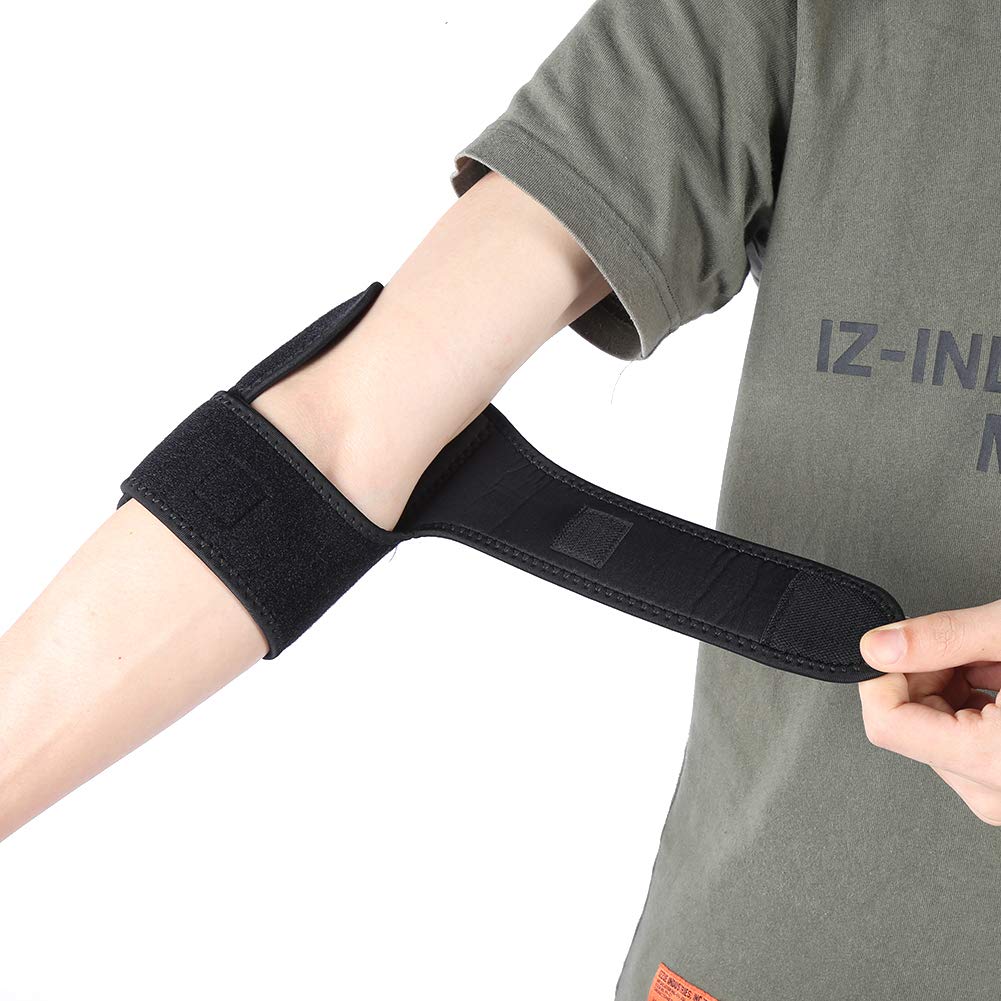 Sport Elbow Guard, Fitness Arm Joint Sprain Armband Spring Support Elbow Pad Protective Gear for Adult and Youth Basketball Badminton Tennis Black