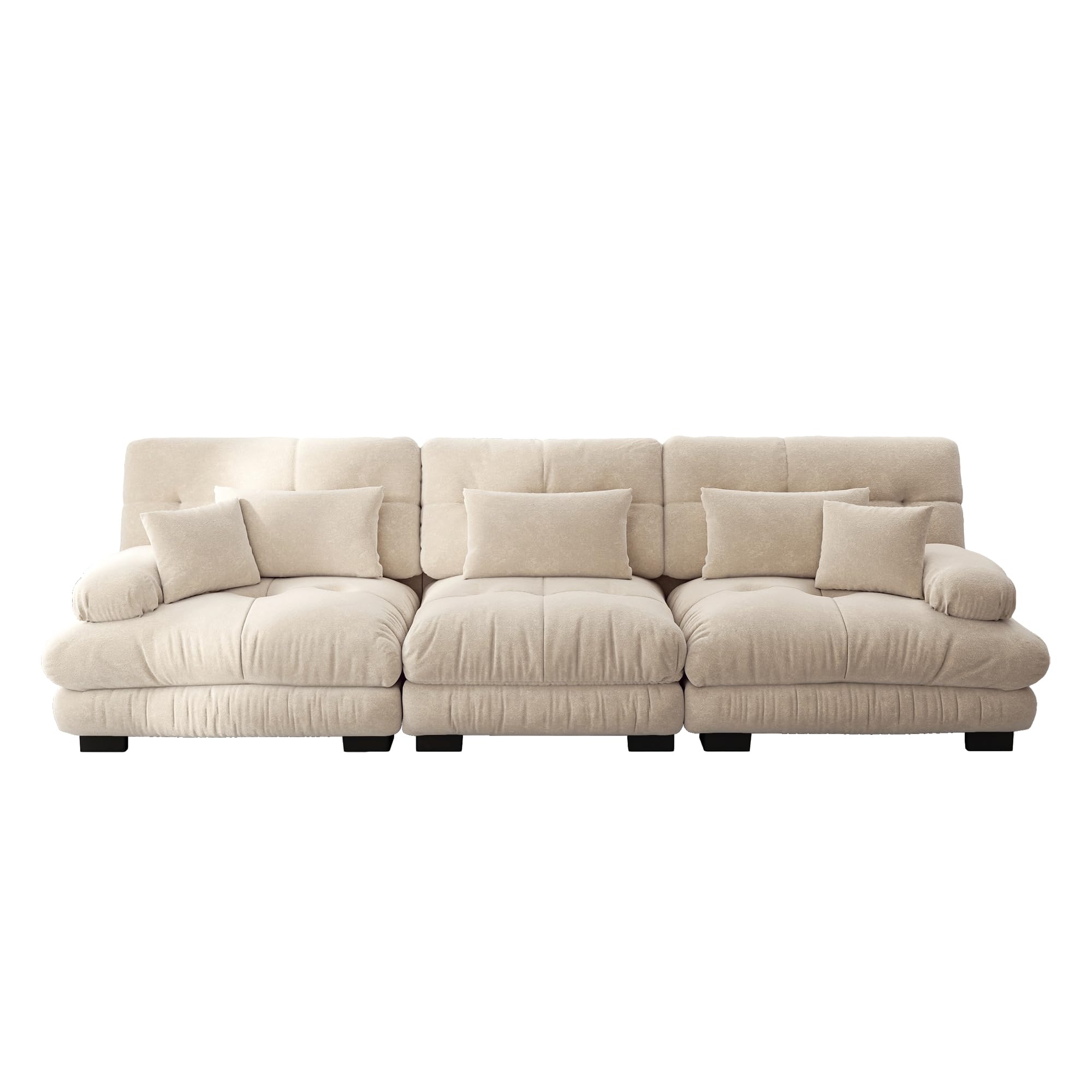 Divano angolare modulare a 3 posti in ciniglia divano letto imbottito confortevole per soggiorno, appartamento studio, ufficio ciniglia marrone chiaro