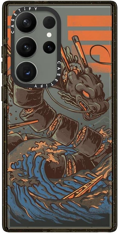 CASETiFY Impact IPhone 14 Pro Max Case [4x Military Grade Drop Tested / 8.2ft Drop Protection] - Dragons - Glossy Black - View #7
