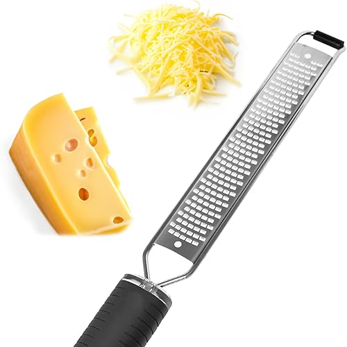 Miniatura 4 de Rallador profesional de queso, de acero inoxidable, de mano, limón para cocina, rallador de buen agarre para queso parmesano, chocolate, jengibre,