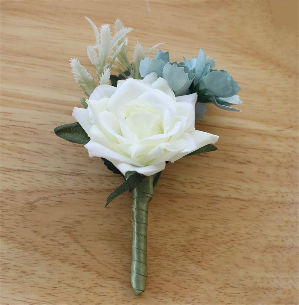Corsage boutonnière orchidée blanche/ Corsage boutonnière blanc classique/ Maria