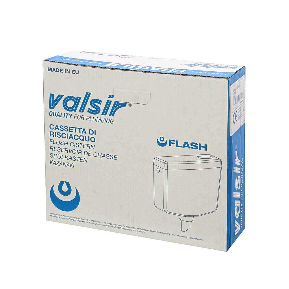 Inbagno Cassetta a Zaino di Risciacquo Valsir Modello Flash 473541 Bianca 10 Litri