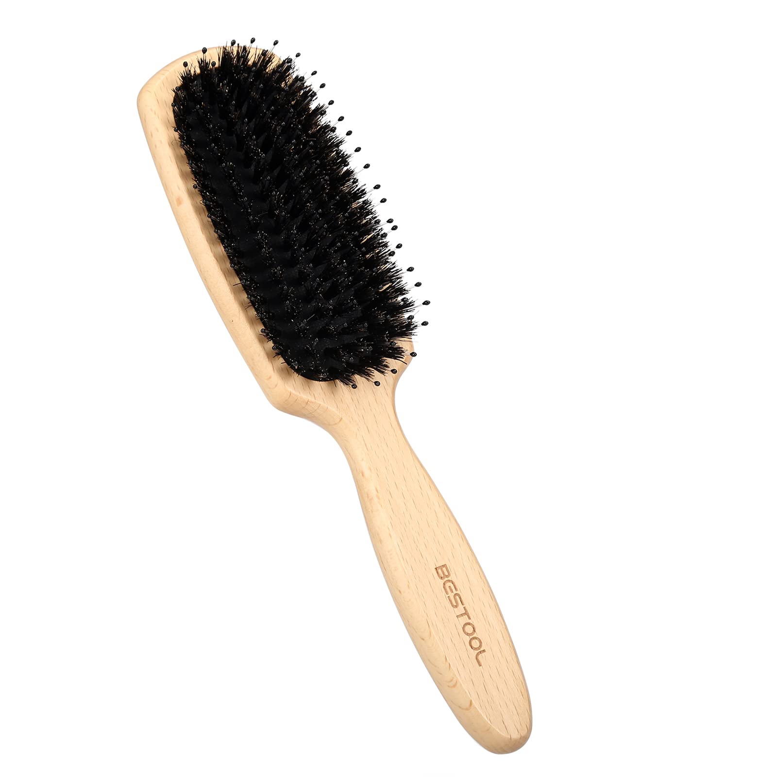 BESTOOL ヘアブラシ 豚毛 パドルブラシ くし 櫛 メンズ レディース こども ヘアケア コーム 頭皮マッサージ サラサラ 人気 艶髪 絡まない 髪質改善