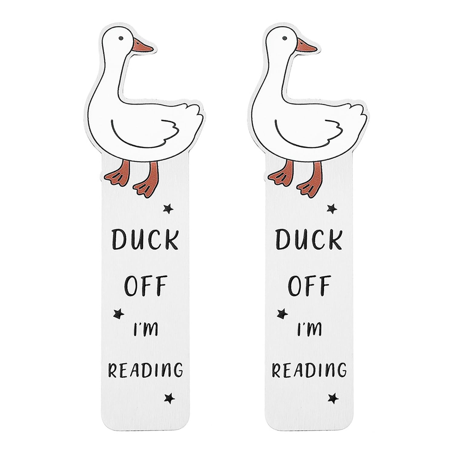 Oodjvn White 2 Cartoon Animal Bookmarks, Funny Pattern Bookmarks, Cute Goose Book Marks, Reading Folder, Creative Reading Accessories.