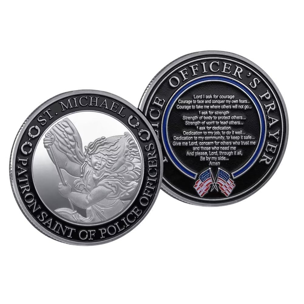 Amazon.co.jp: 警察官 祈り コイン 聖ミカエル コイン 法執行機関 ミリタリー チャレンジコイン : おもちゃ