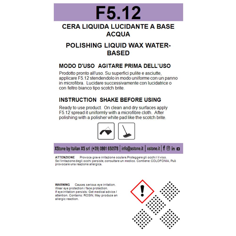 CERA LÍQUIDA AL AGUA PARA SUPERFICIES BRILLANTES para PAVIMENTOS, ESCALERAS Y REVESTIMIENTOS de mármol, granito, piedra natural, etc. Excelente PODER DE PULIDO. Paquete 3 x 1 Litro