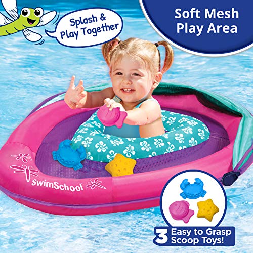 image for SwimSchool Deluxe Baby Pool Float with Adjustable Canopy - 6-24 Months