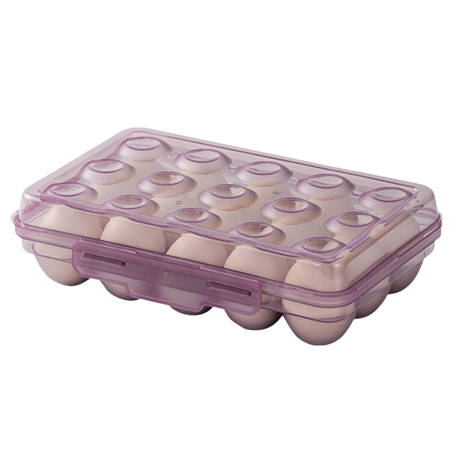 MRKU Basket Storage Box Kitchen Egg Tray Container, 15 Grid Refrigerator Crisper Protection for Camping Picnic