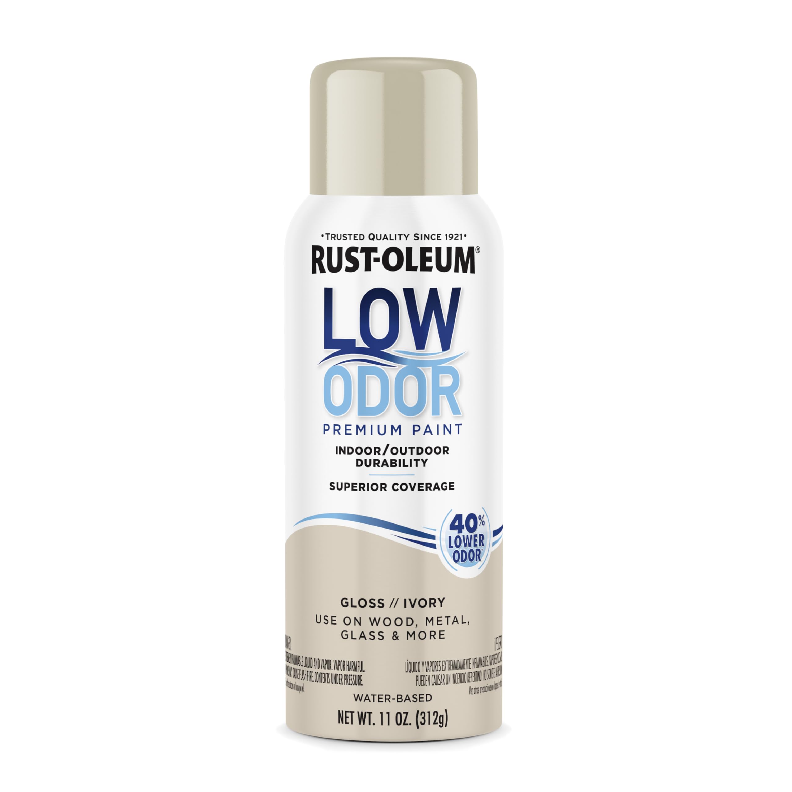Rust-Oleum Low Odor Premium Spray Paint, Gloss Ivory