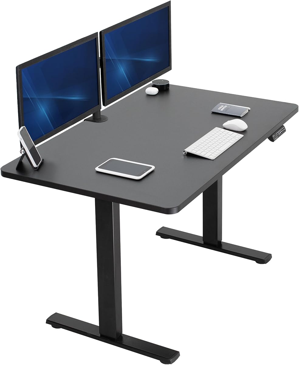 VIVO Electric 48 x 30 in Standing Desk, Memory Height Adjustment, 1B Series, One-Piece Black Top, Black Frame, DESK-KIT-1B5B : Office Products