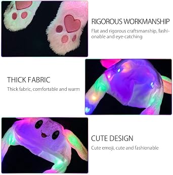 Rabbit hats, anime plush eared berets, bunny ears headband, Kawaii hat, movable ear hat, for women, children, girls, costumed game