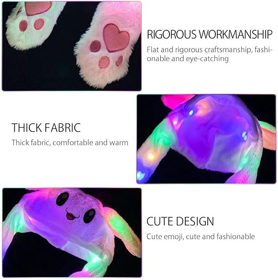 Rabbit hats, anime plush eared berets, bunny ears headband, Kawaii hat, movable ear hat, for women, children, girls, costumed game