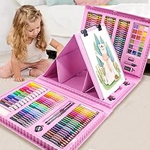 XDISHYN 208 PCS Art Supplies, BRAND Drawing Kit for Kids Adults Art Set with Double Sided Trifold Easel, Oil Pastels, Cray...