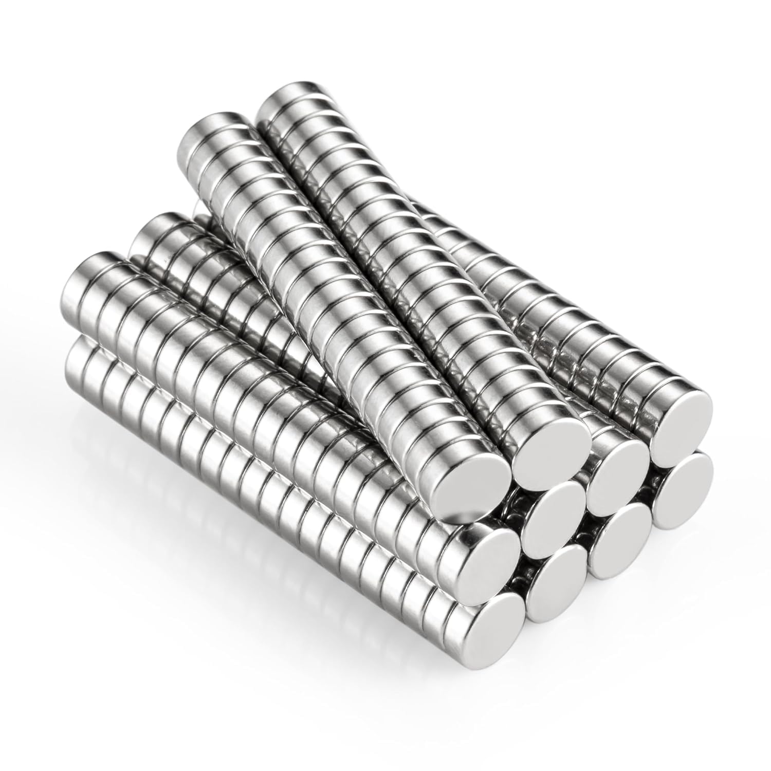 200-Pack N40 Neodymium Magnets, 8x3 mm Industrial Grade Small Strong Disc Magnets with Nickel-Copper-Nickel Coating for Whiteboard, Fridge, Office, Crafts & DIY Projects