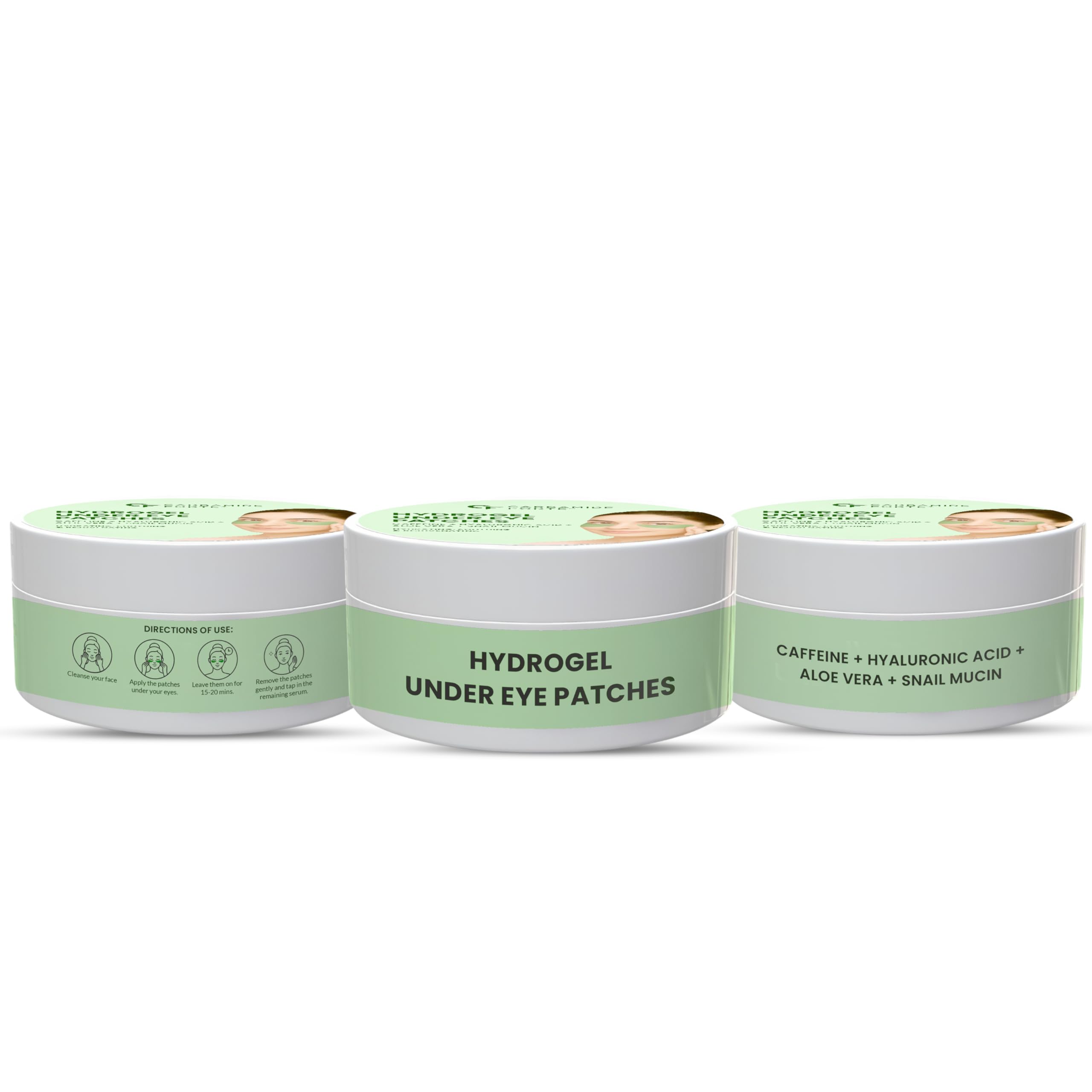 Carbamide Forte Hydrogel Under Eye Patches For Dark Circles | Under Eye Mask with Caffeine, Hyaluronic Acid, Aloe Vera & Snail Mucin | Reduces Dark Circles, Puffiness & Fine Lines | Eye Care Routine | Cooling, Hydrating & Repairing Eye Patches | 60 Patches (30 Pairs) for Men & Women - Image 8 thumbnail