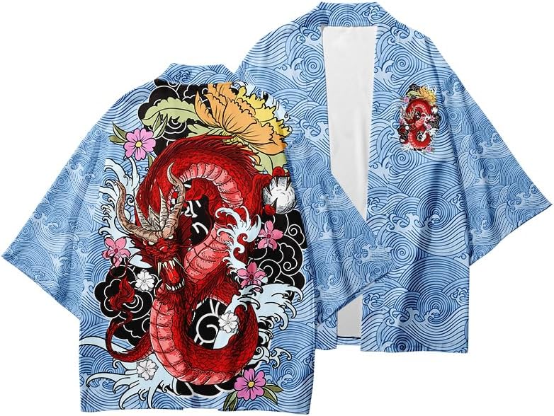 LAI MENG FIVE CATS Women's Summer Cardigan Lightweight Kimono Floral Print Loose Cover up Casual Tops - Image 4