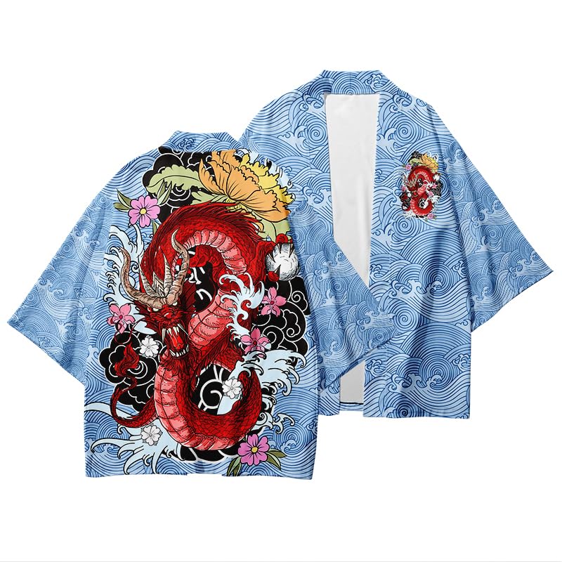 Image of LAI MENG FIVE CATS Women's Summer Cardigan Lightweight Kimono Floral Print Loose Cover up Casual Tops