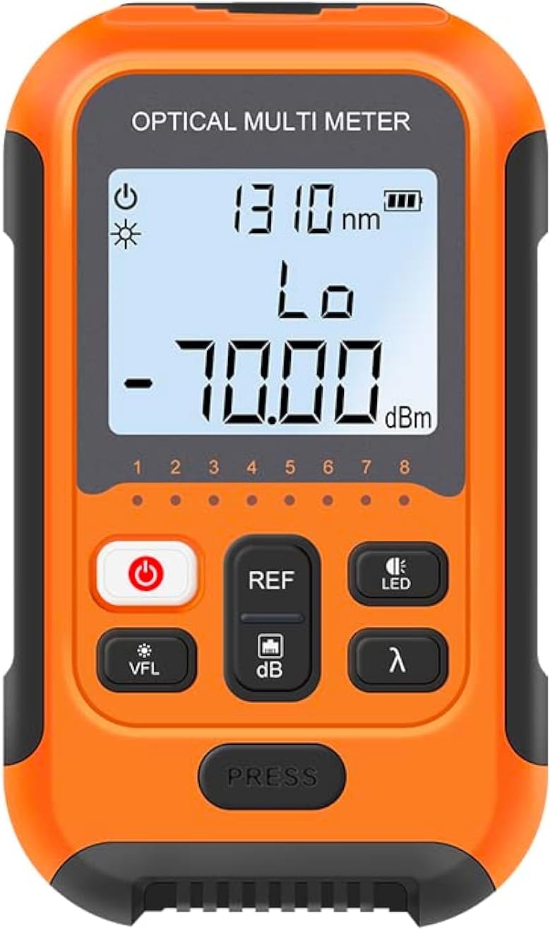 Fiber Optic Cable Tester Portable Optical Fiber Power Meter FC/SC/ST Universal Interface Built-in 2Mw Visual Fault Locator (OPM-VFL-2)
