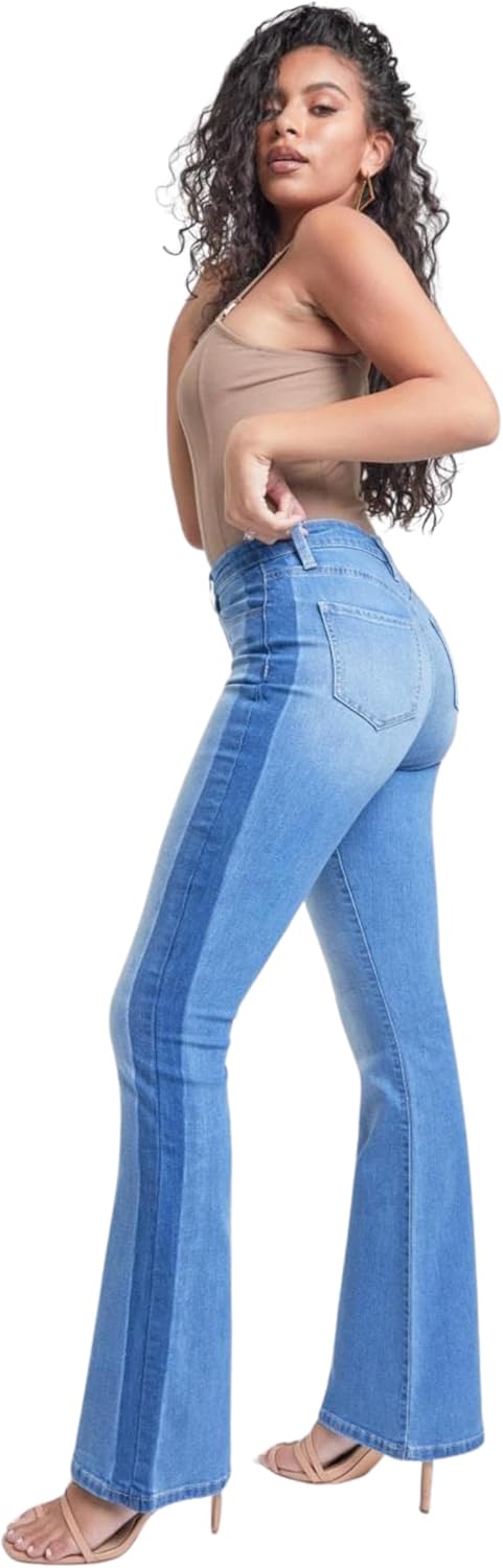 YMI Women's Flare Jeans with Shadow Side Panel, P79856 - Image 5