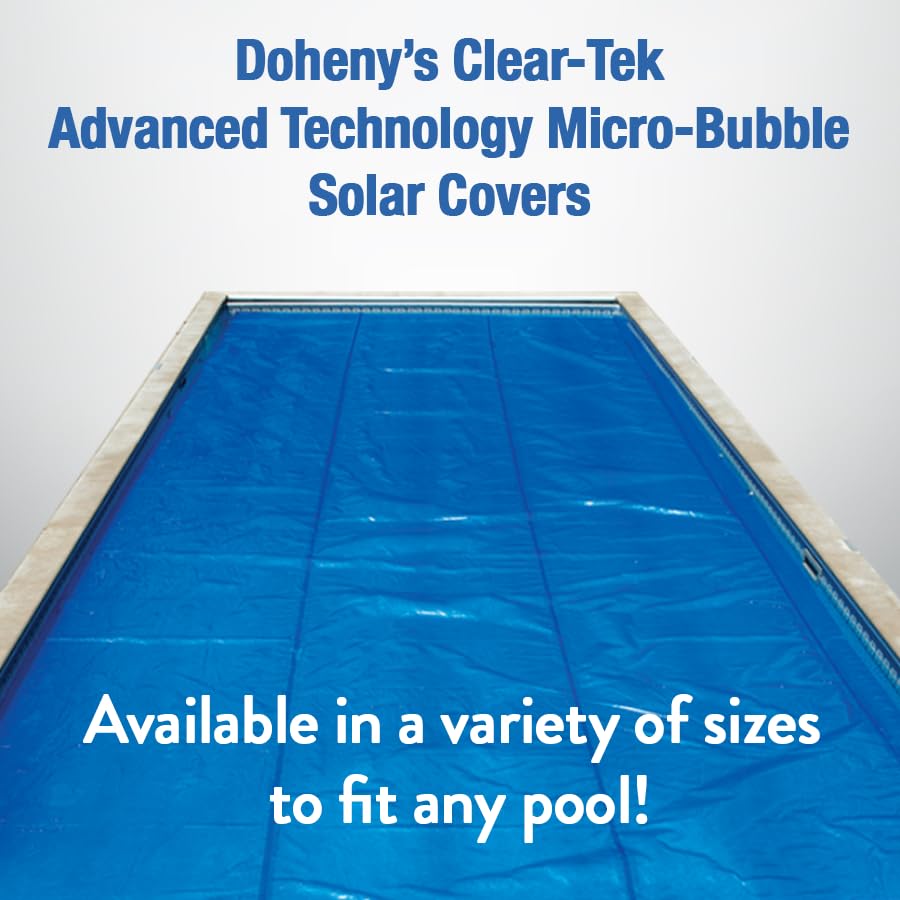 Image of Doheny's Clear-Tek Micro Bubble Solar Pool Cover for In-Ground Swimming Pools | Increase Solar Energy Absorption, Retain Heat, Reduce Evaporation, Reduce Heat Loss & Save, 16x24 ft Clear 3200