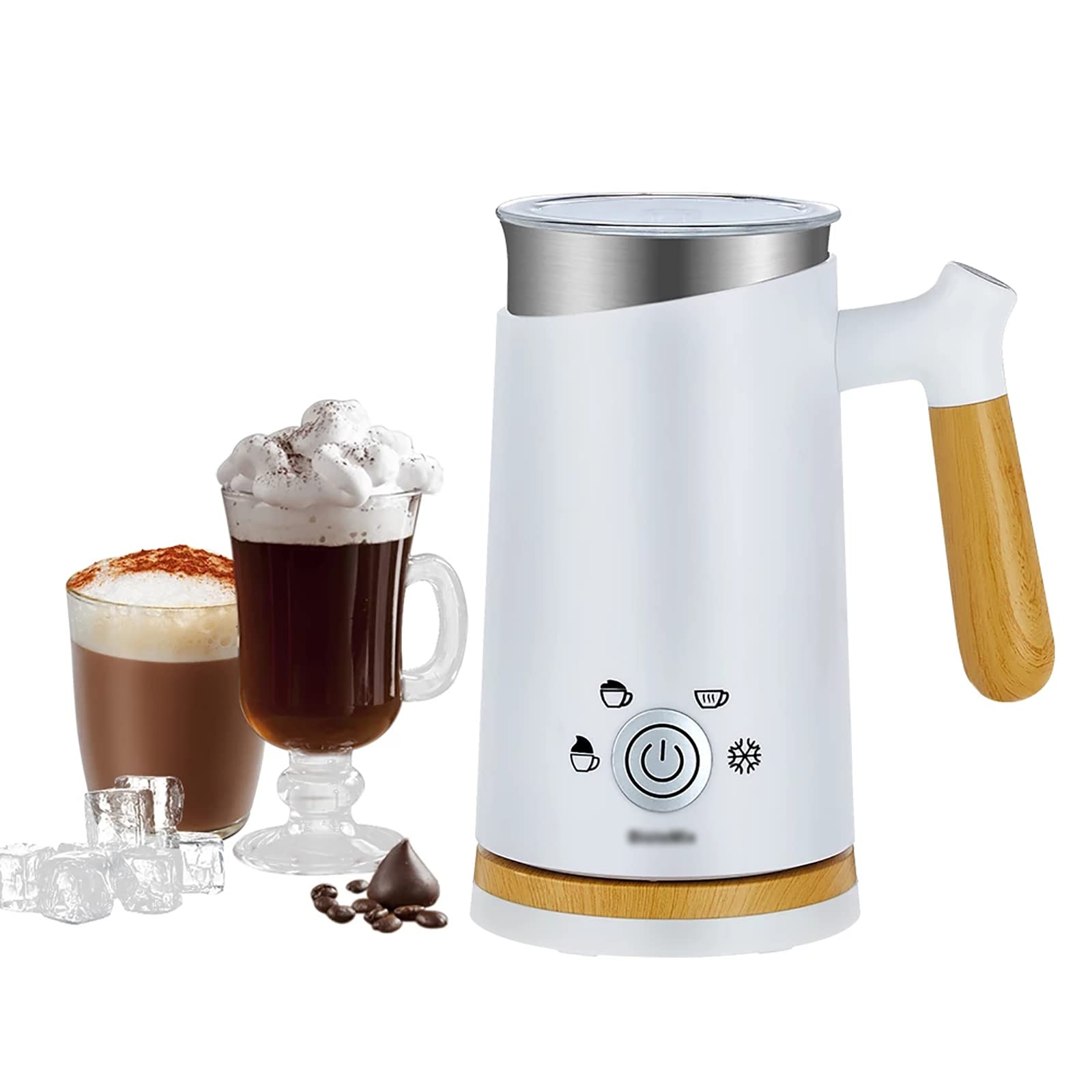 Parowiec do mleka, elektryczny spieniacz 4 w 1, automatyczny podgrzewacz do spieniania mleka z zimną i gorącą pianką do kawy, cappuccino, latte, gorącego mleka