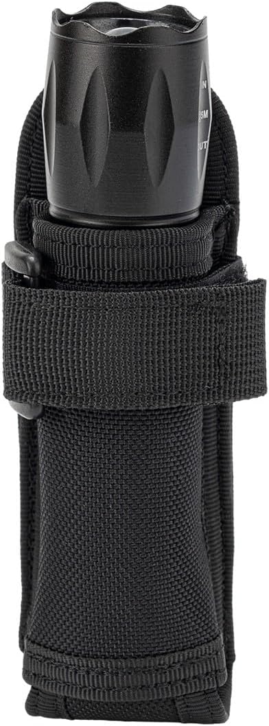TACNEX Open Top Flashlight Holder Nylon Pouch Duty Belt MOLLE Torch Holster Tactical Light Carry Case Tool Carrier Gear Sheath Belt Clip Strap Police Law Enforcement Security Mechanic