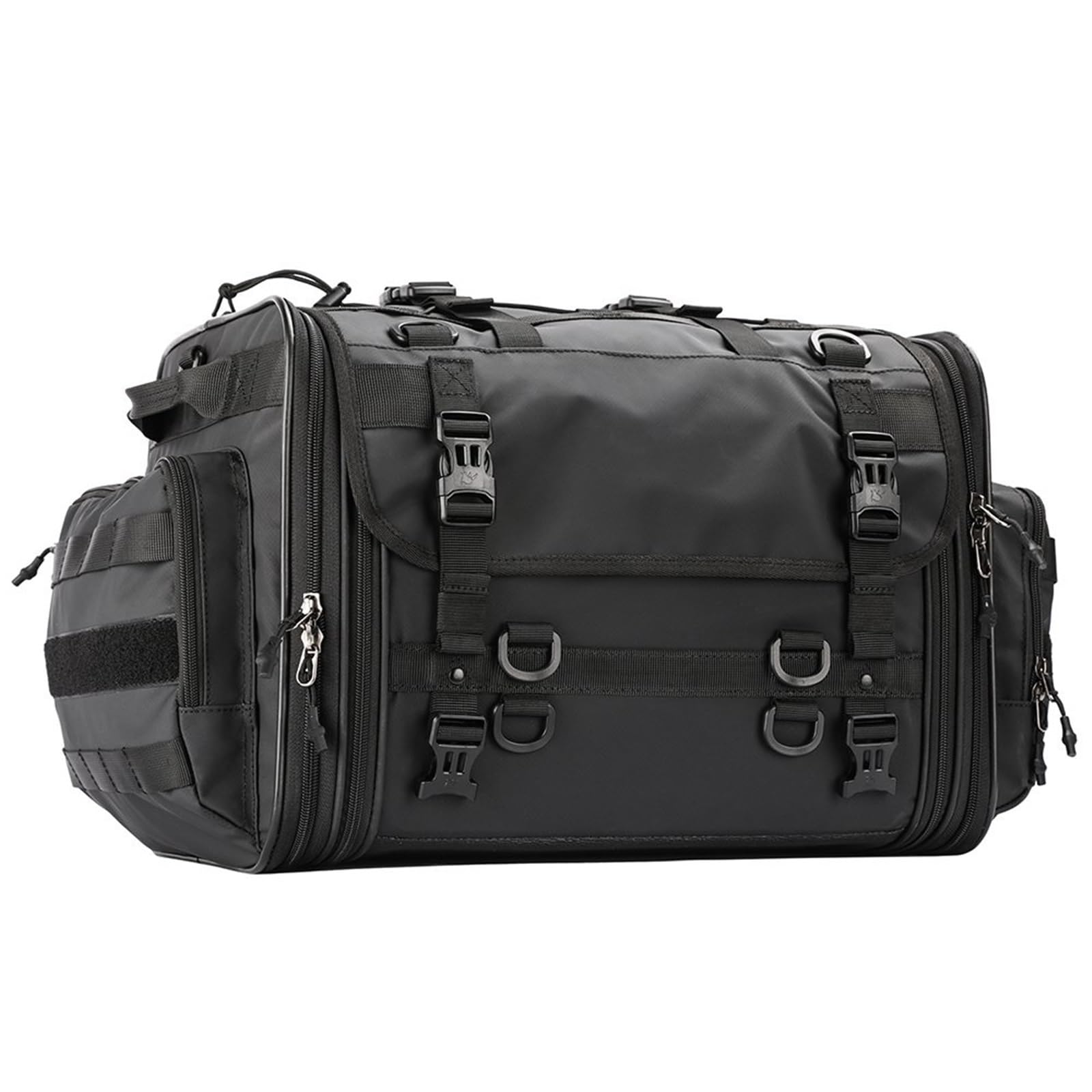 Sacoche arrière de Moto Universel pour Benelli Sacoche De Selle Moto en PVC Étanche 20-40-60L Arrière Sac de Selle Moto(1 Piece Black 40L-60L)