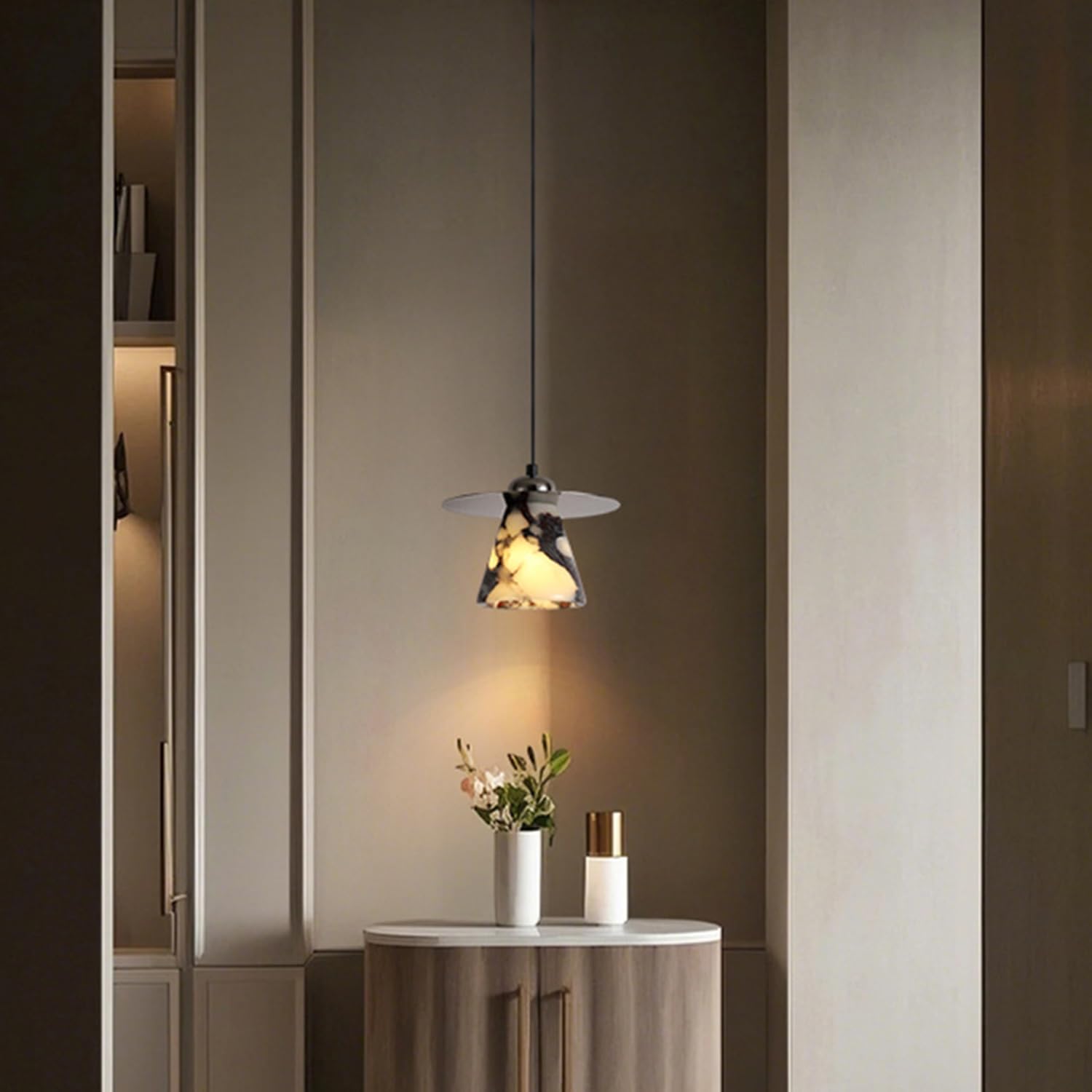 Lampada a sospensione in marmo naturale a con